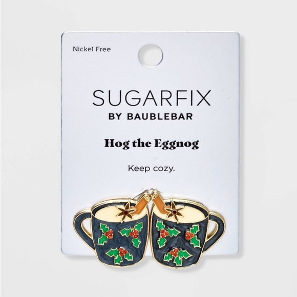 SUGARFIX by BaubleBar Hog the Eggnog Earrings Hot Cocoa Chocolate Coffee Mug - Picture 3 of 6